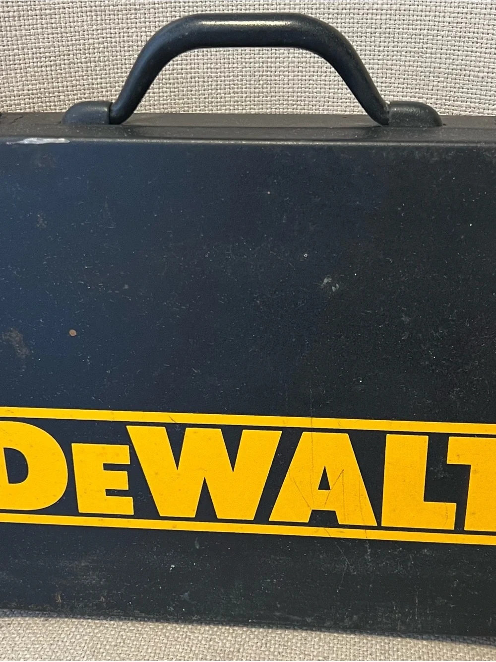 Vintage DeWalt Metal Tool Black Box Case 13.5x10.5x3.5 CASE ONLY